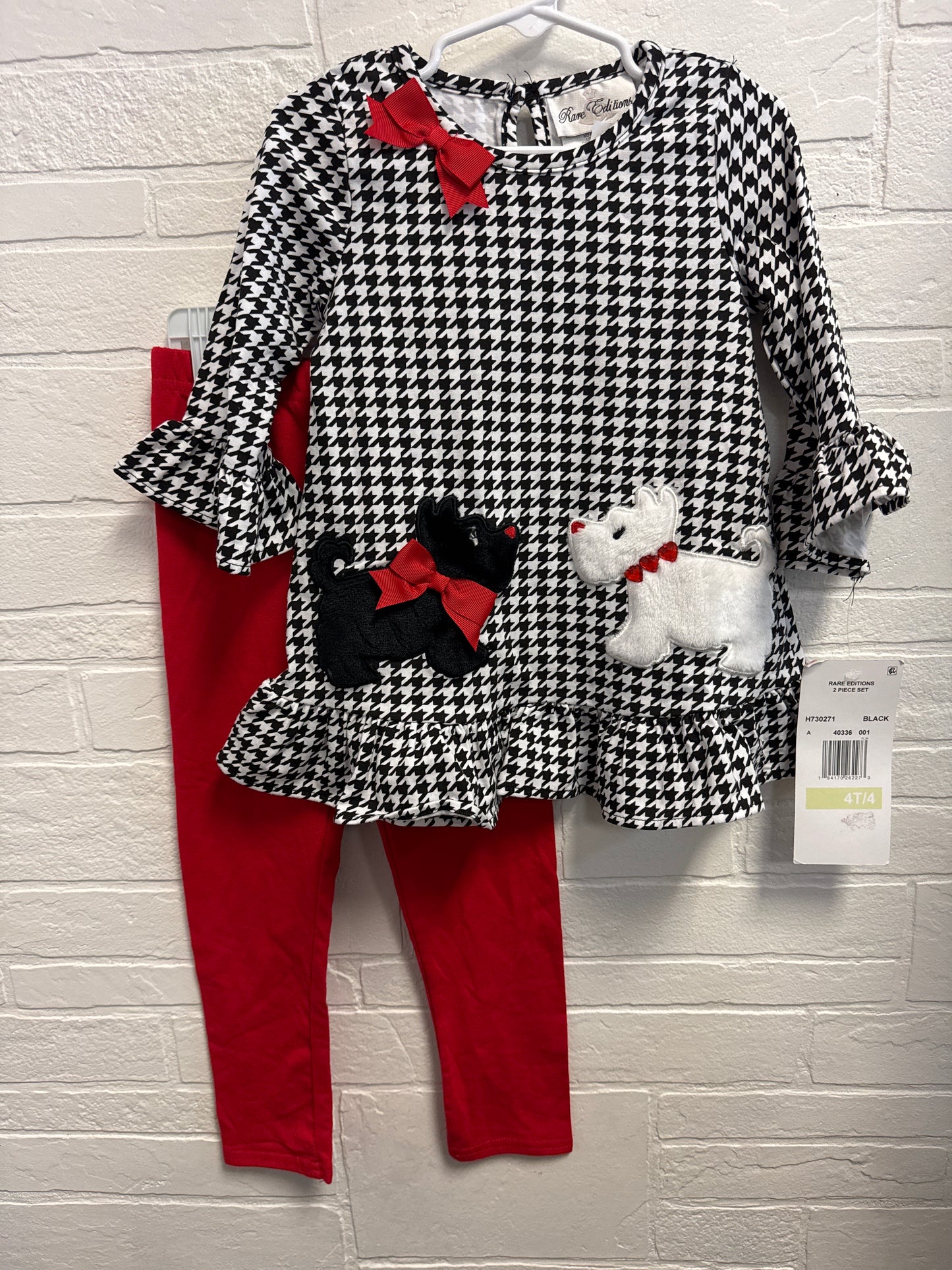 4t NEW Rare Editions Black + White Dog Set