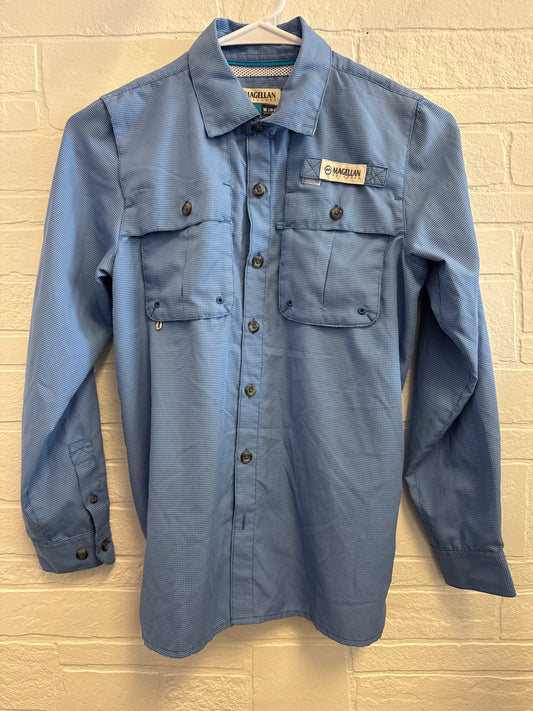 M(10-12) Magellan Blue Fish Gear Button Up