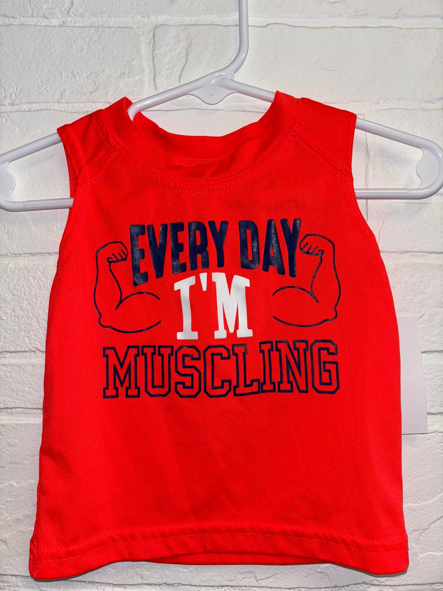 0-3m Red Muscle Tank Top