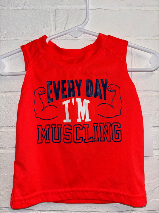 0-3m Red Muscle Tank Top