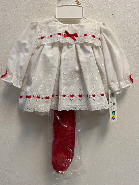 6m NEW Vintage White Dress and Tight Set
