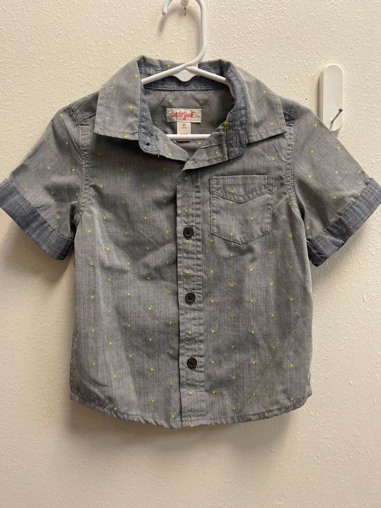 2t Cat & Jack Chambray Printed Button Down
