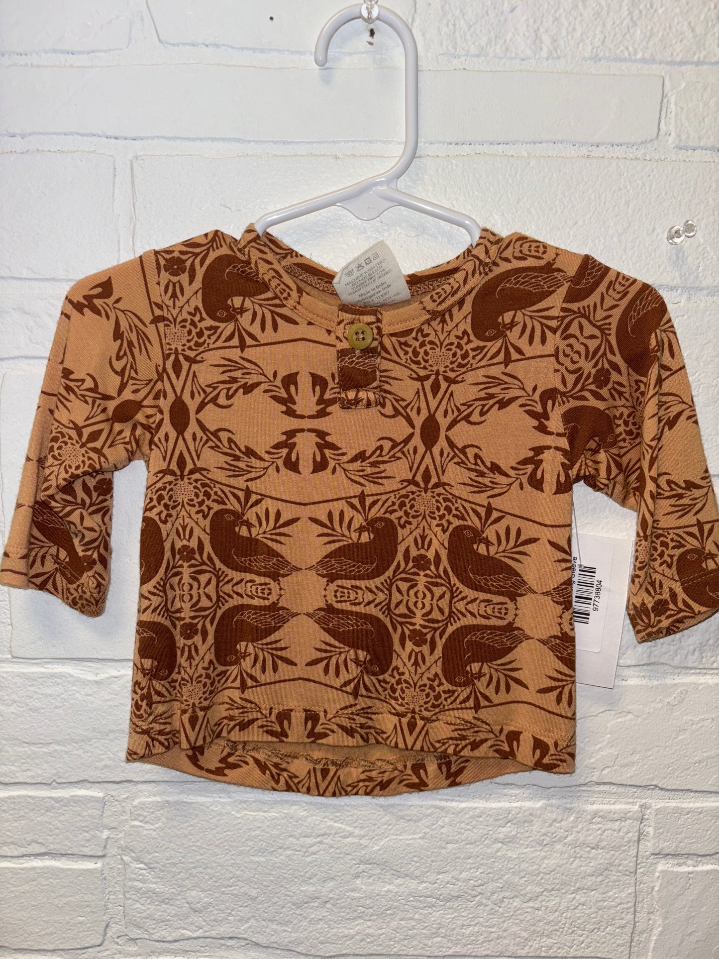3-6m Kate Quinn Brown Bird Long Sleeve