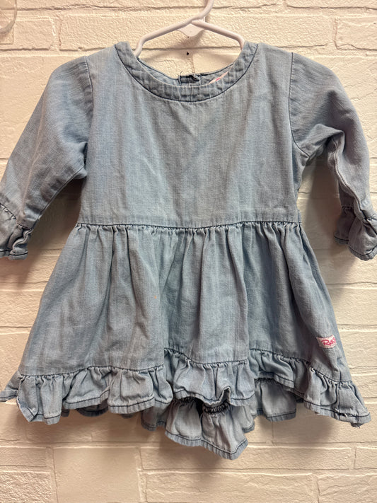 2t Ruffle Butts Light Denim Hi/Lo Dress