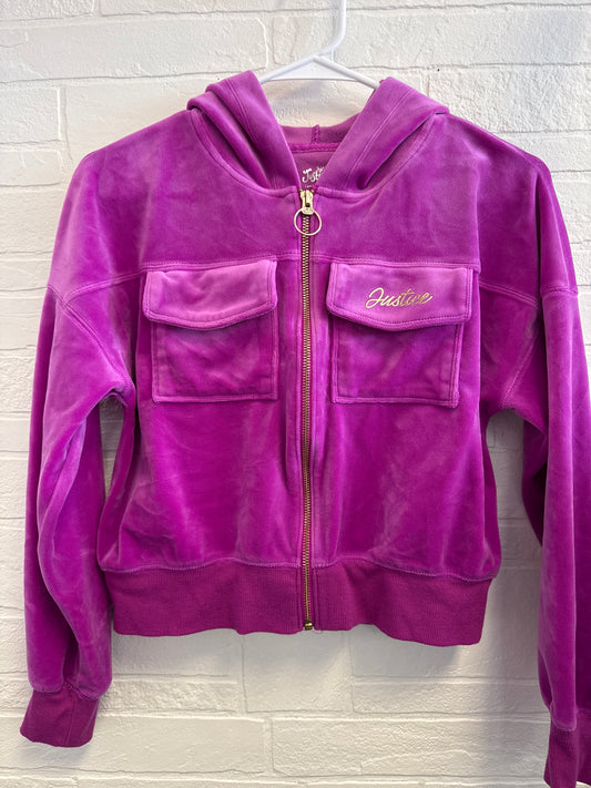 L(12-14) Justice Purple Velour Jacket