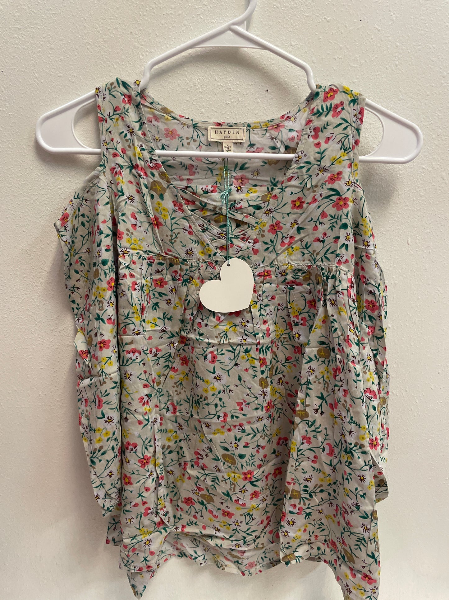 L (11/12) NEW Hayden Girls floral Cold Shoulder