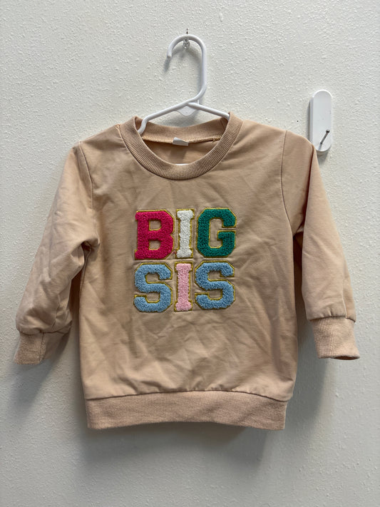4T (110) Big Sis Chenille Letters Shirt