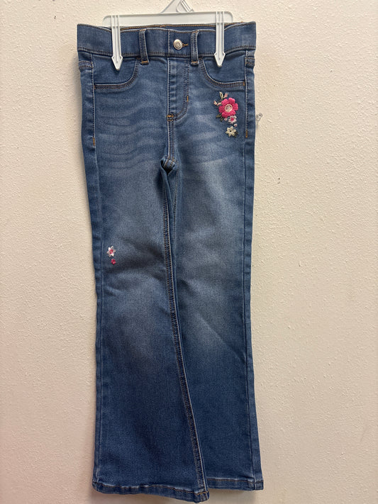 6x Pull On Floral Jeans