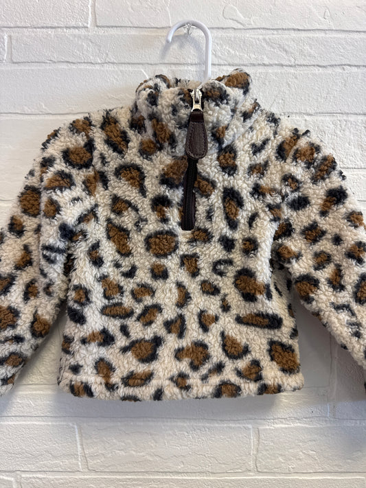 3-6m Leopardbaby Boutique Leopard 1/4 Zip Sherpa