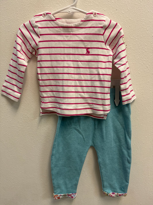 9-12m Joules Pink Striped Bunny Set