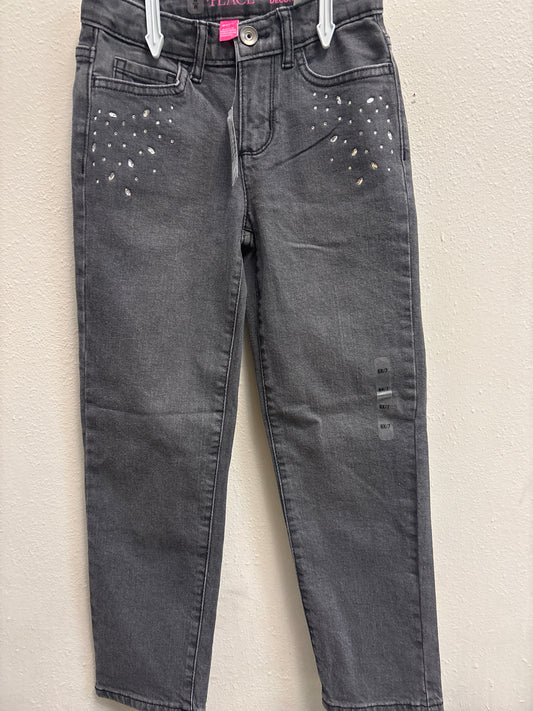 6-7 New Gray Rhinestone Jeans