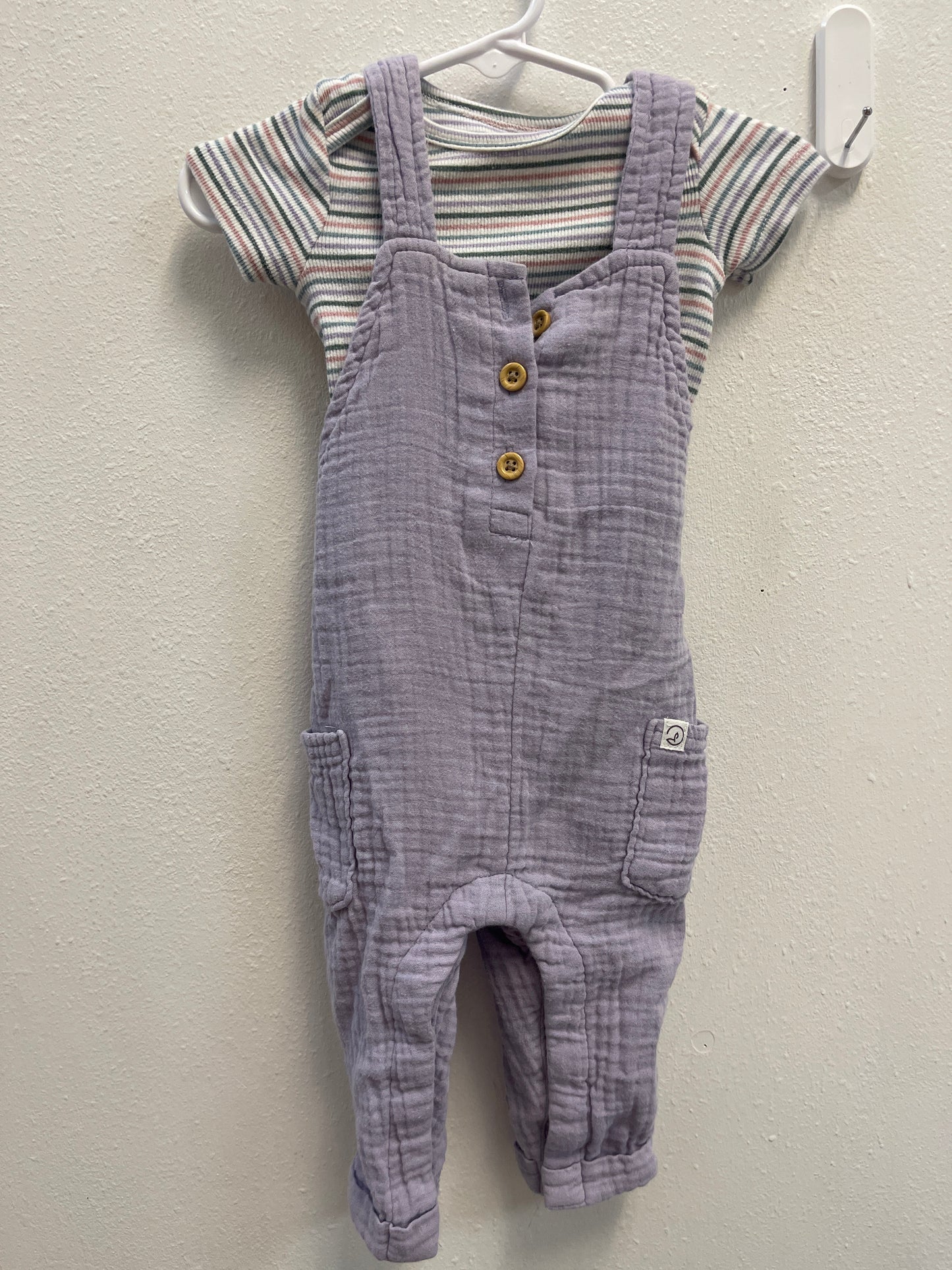 6m Little Planet Organics Purple Romper Set