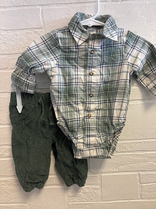 3m Green Plaid Corduroy Outfit