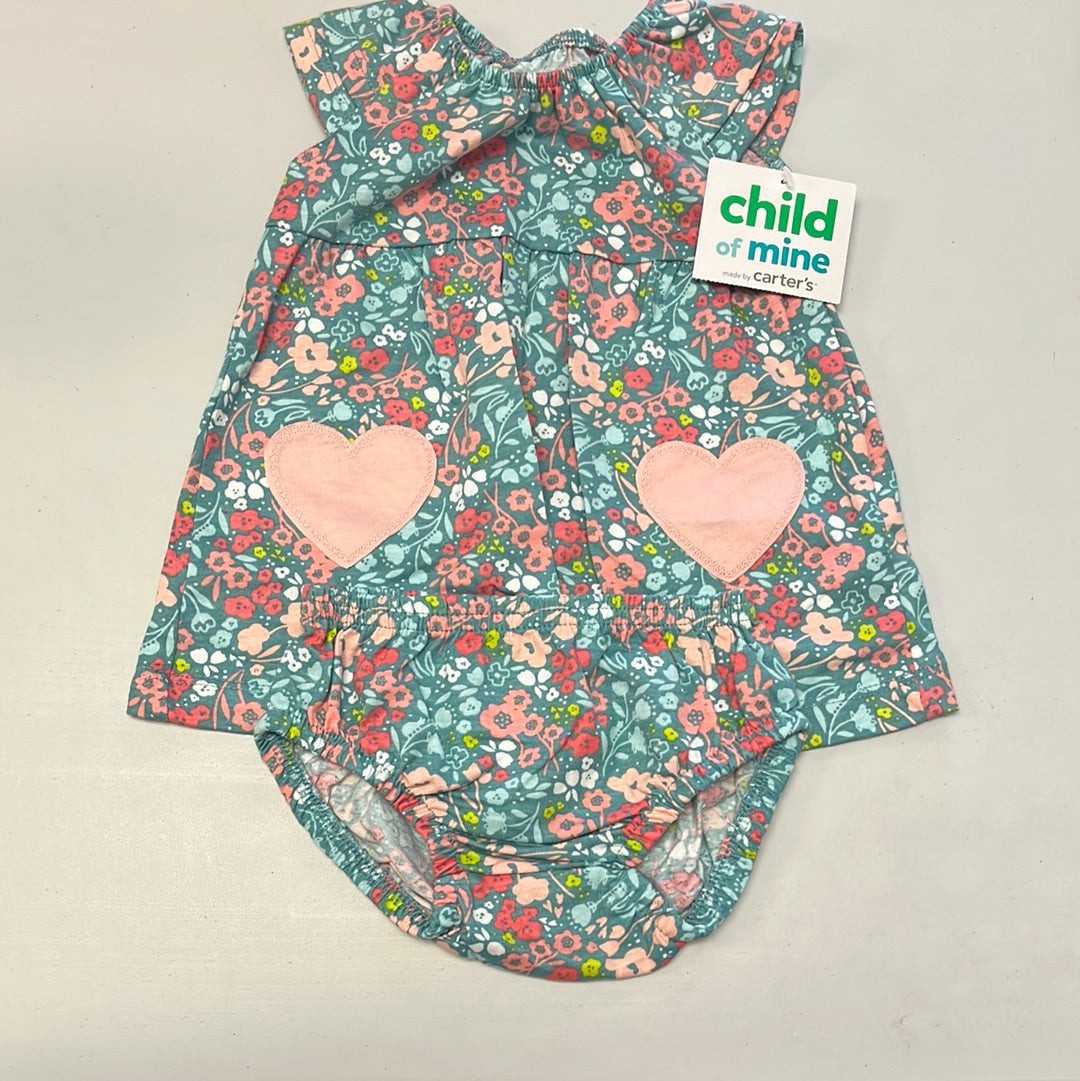 0-3m New Hearts and Flowers Dress