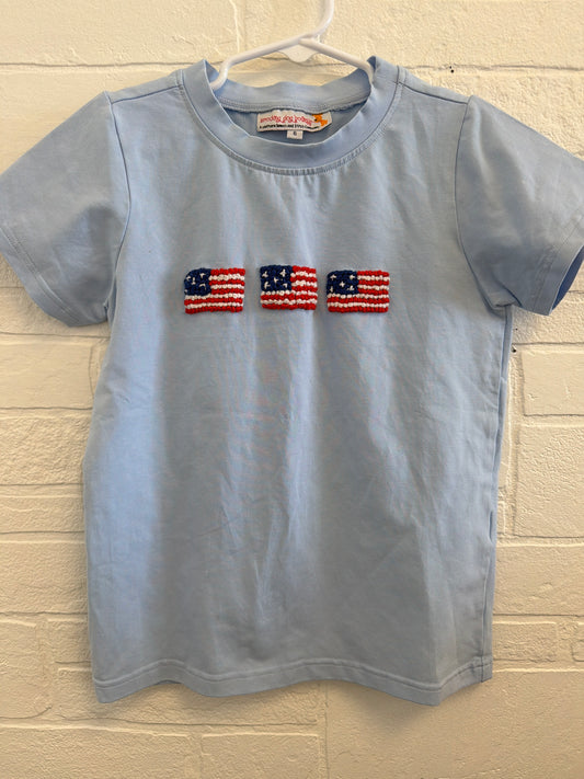 6 Smocking Dog Boutique Crochet Flag Tee