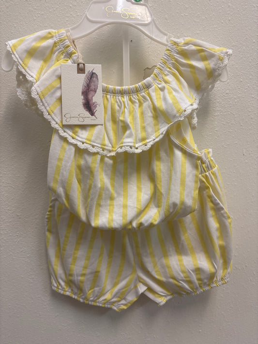 18m New Yellow Stripe Short Outfit