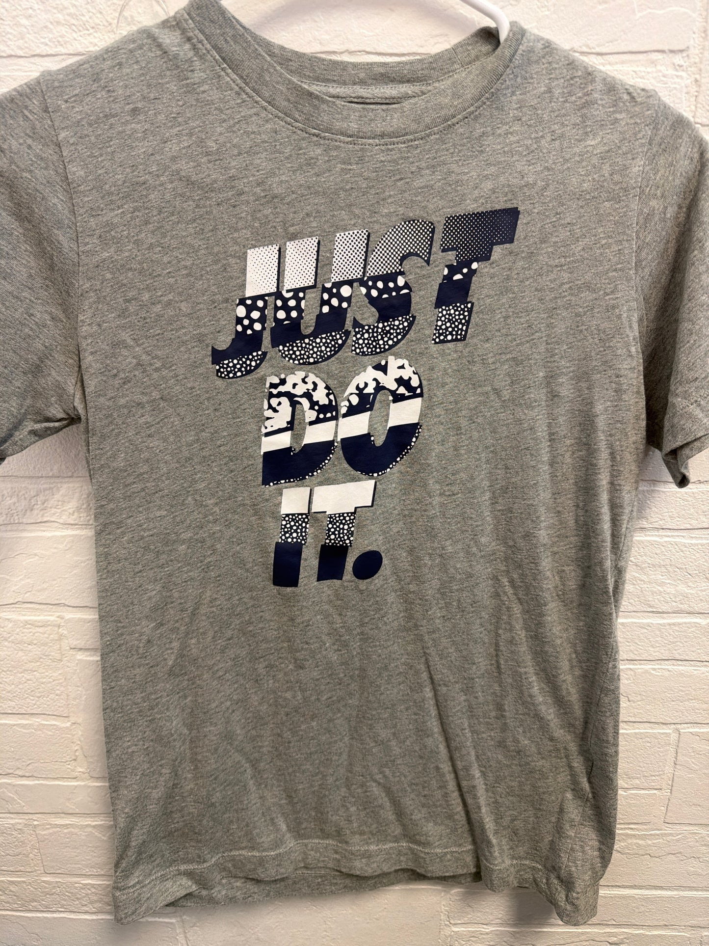 L(12-13) Nike Gray+Blue Just Do It Tee