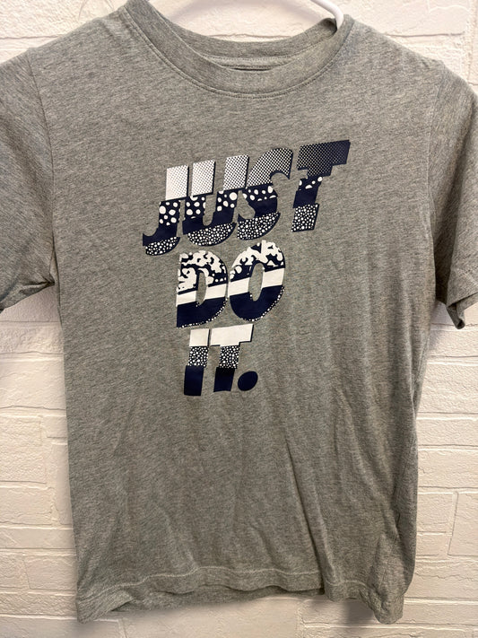 L(12-13) Nike Gray+Blue Just Do It Tee