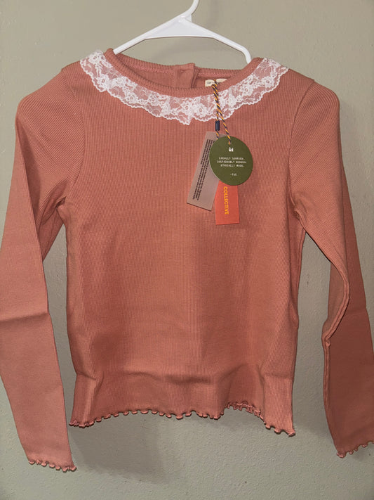 10 New The Sunday Collective Cedarwood Lace Trim Top