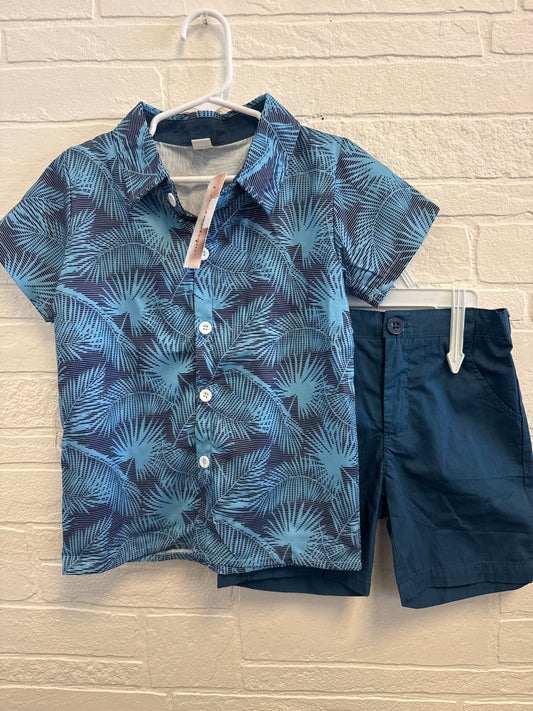 5/6 NEW Blue Palm Leaf Set