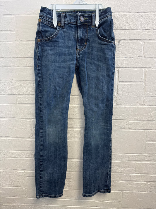 9 Slim Wrangler Retro Slim Bootcut Leather Patch Jeans