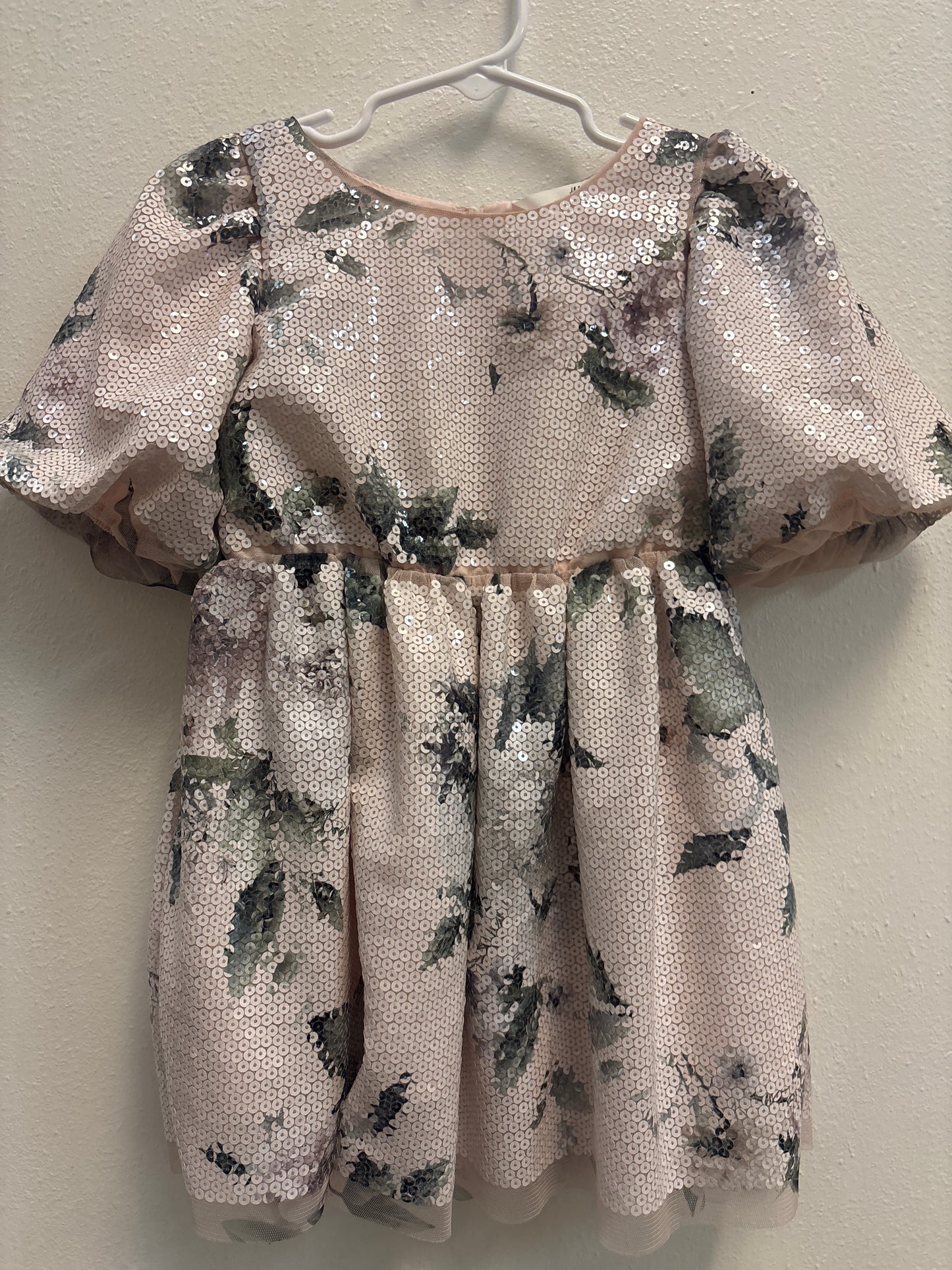2T Sequin Floral Dress