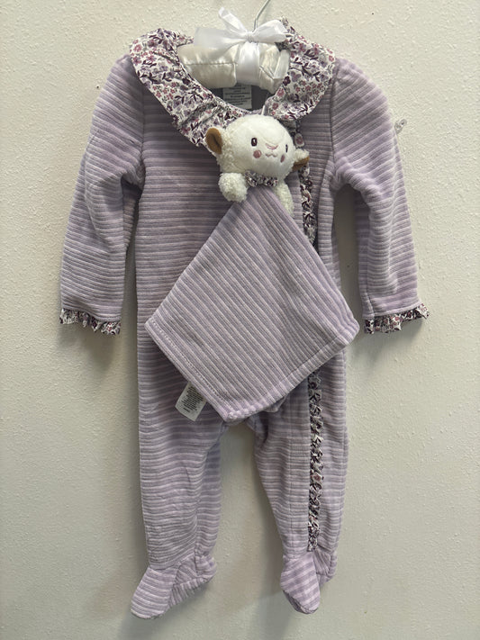 3-6m New Lavender Romper and Lovey
