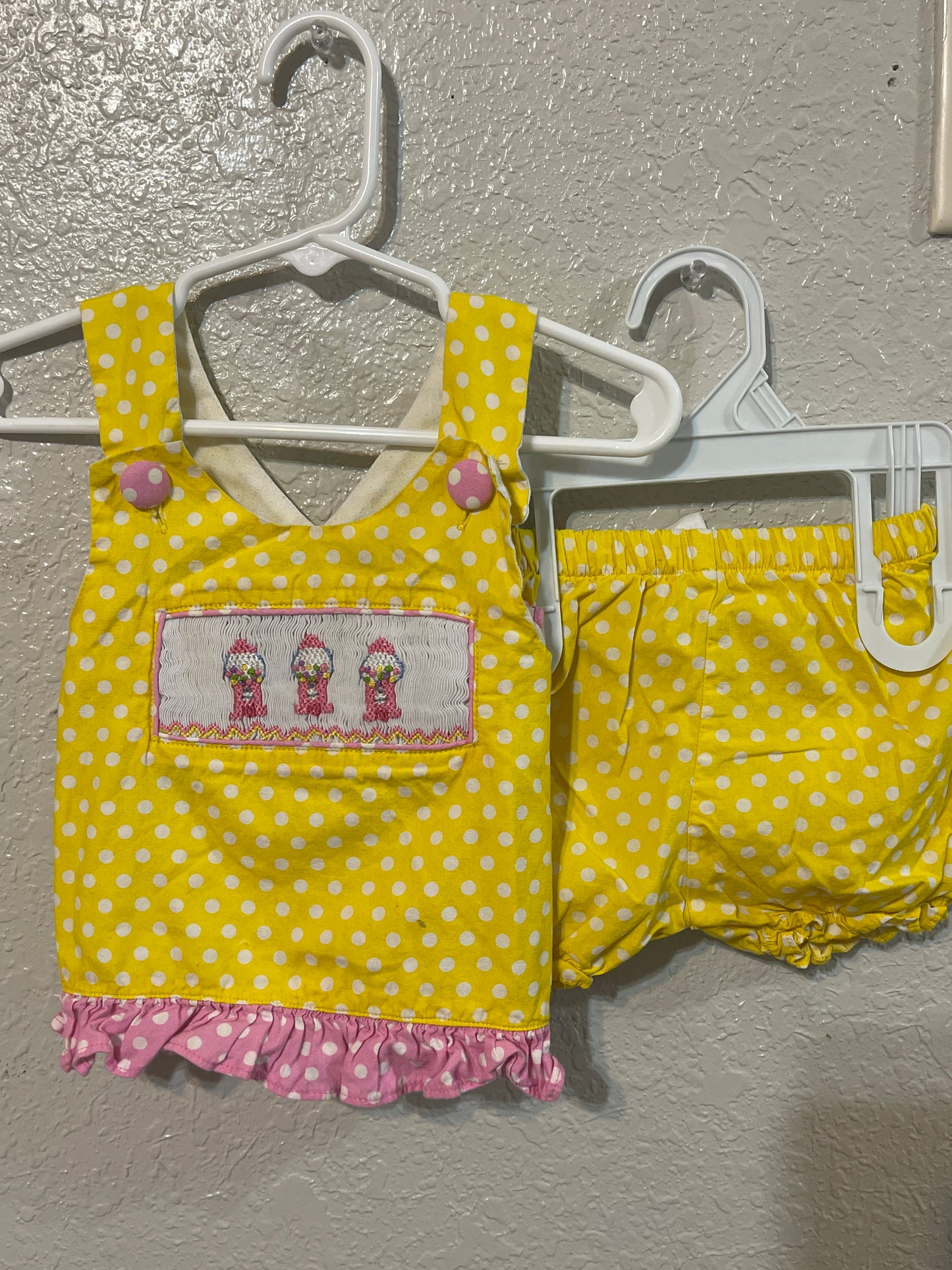 9m Smocked Polka Dot Bubblegum Set