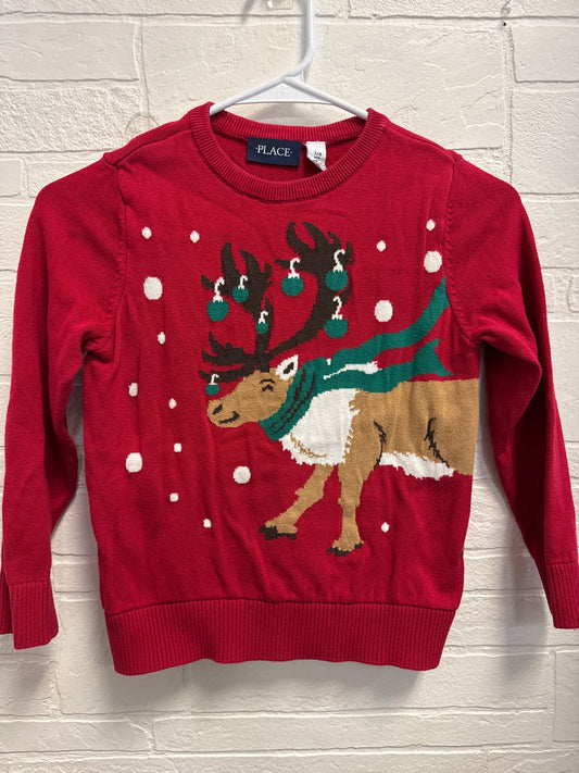 7-8 Red Reindeer Sweater