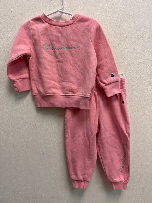 24m Champion Silver Sparkle Sweat Set