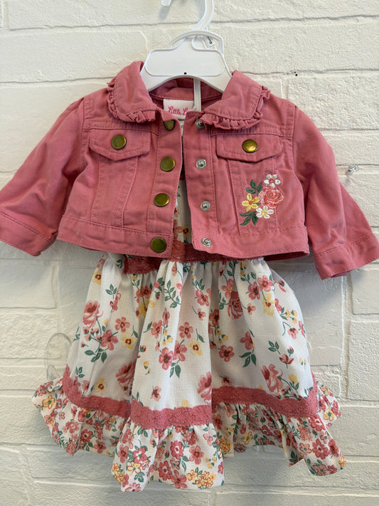 0-3m NEW Little Lass Floral Dress+Jacket