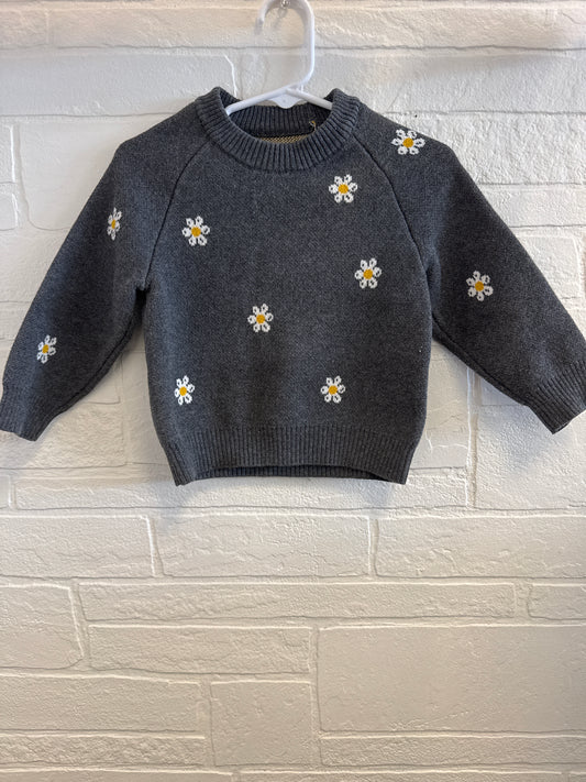 9/12m Gray Daisy Sweater
