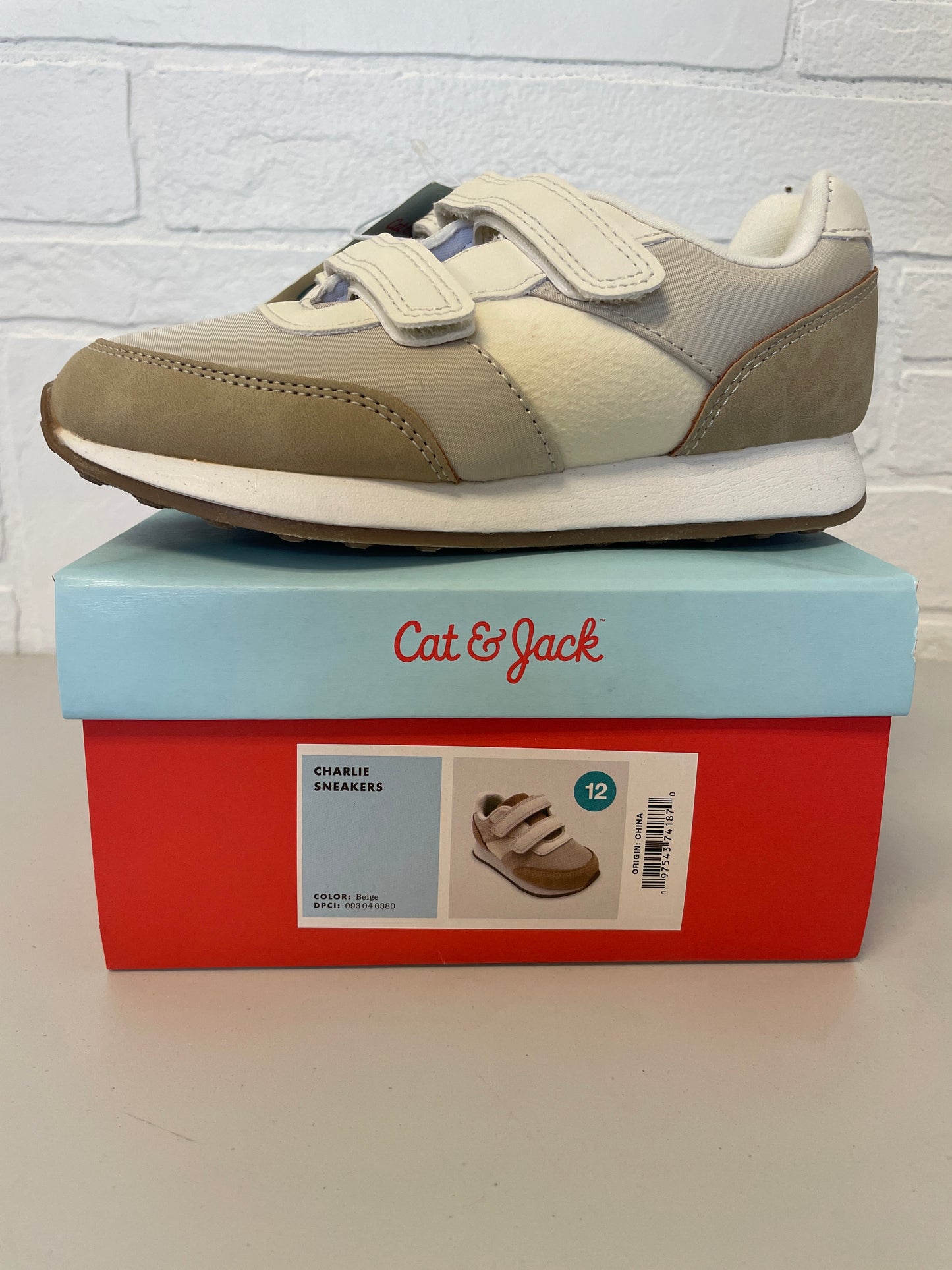 Size 12 NEW Cat Jack Tan Velcro Sneaker