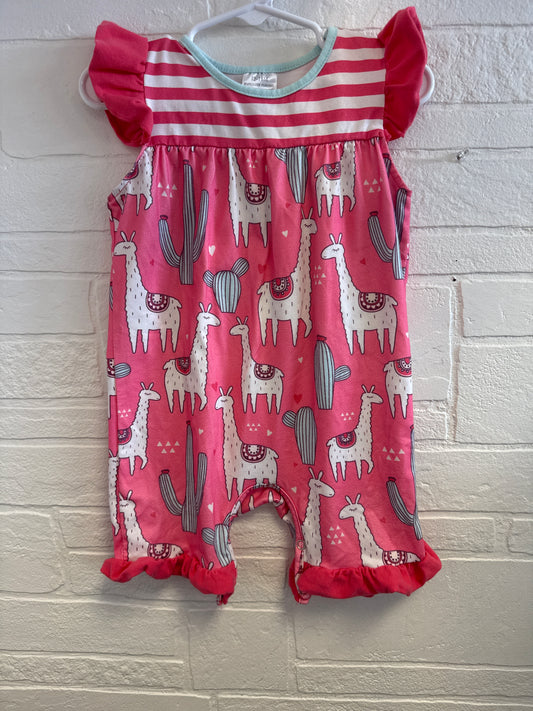 12-18m Pink Llama Romper
