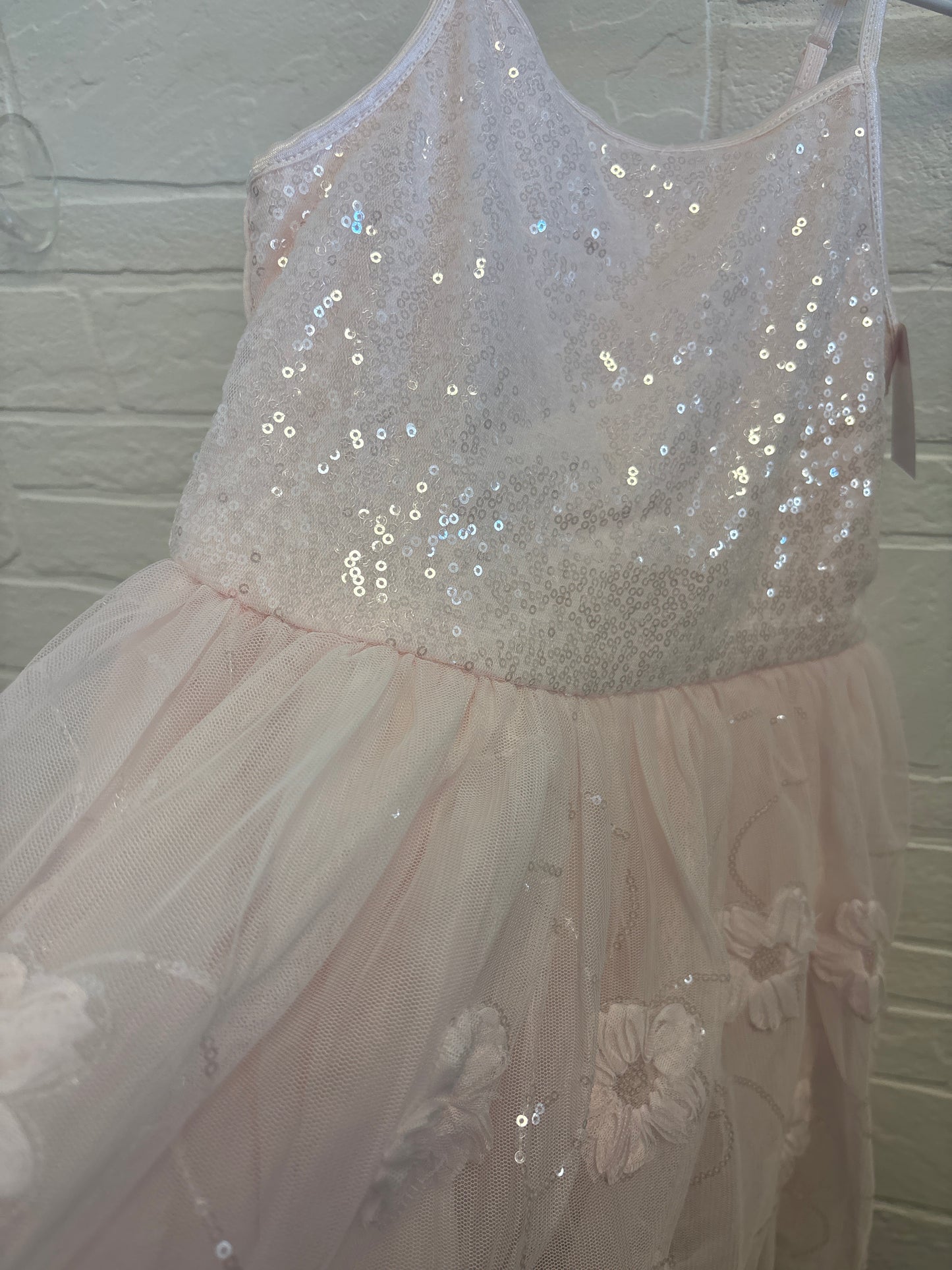 14 New Pink Sequin Tulle Dress