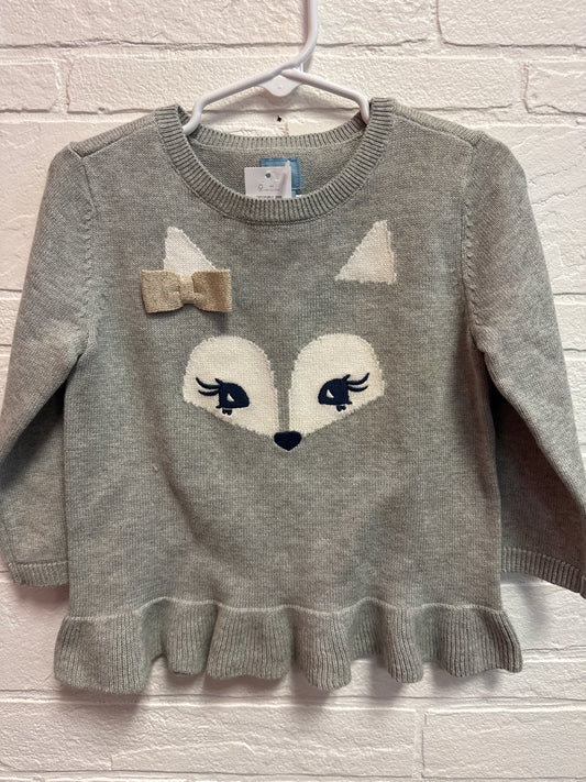 2 NEW Baby Gap Gray Fox Face Sweater