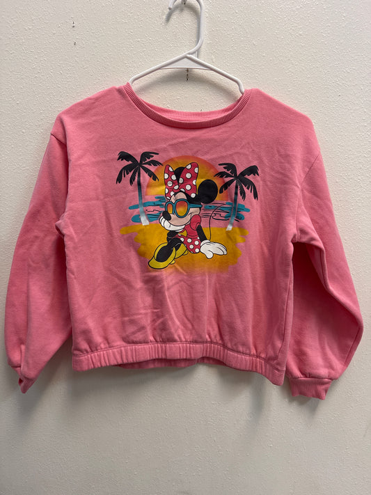 10/12 Minnie Mouse Pink Beach Crop Sweatshirt