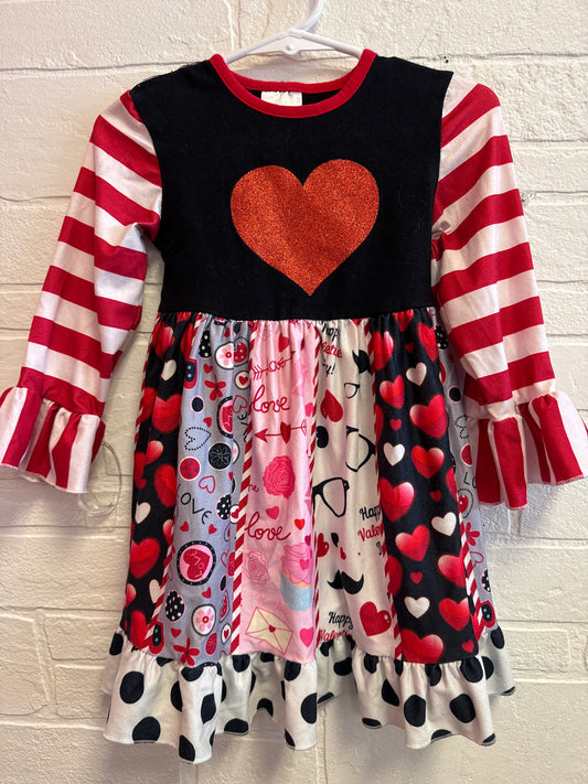 S(2t) Hearts + Stripes Twirl Dress