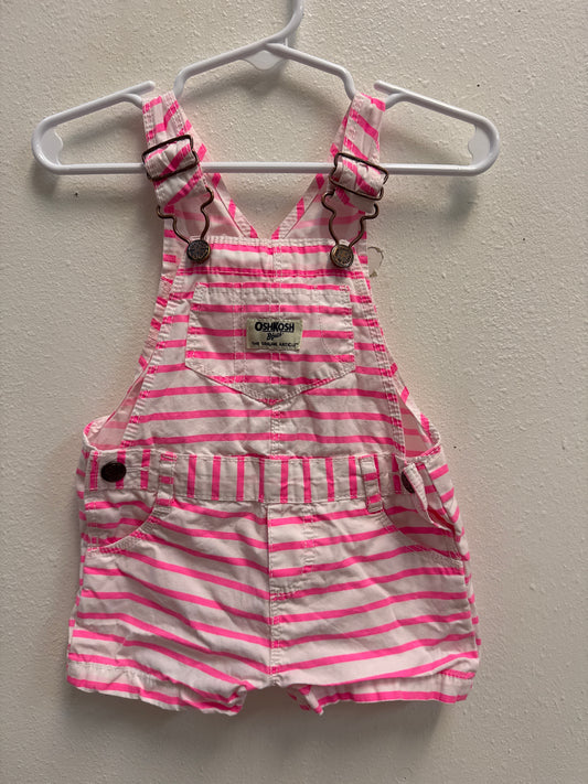 9M OshKosh Pink Stripe Shortall