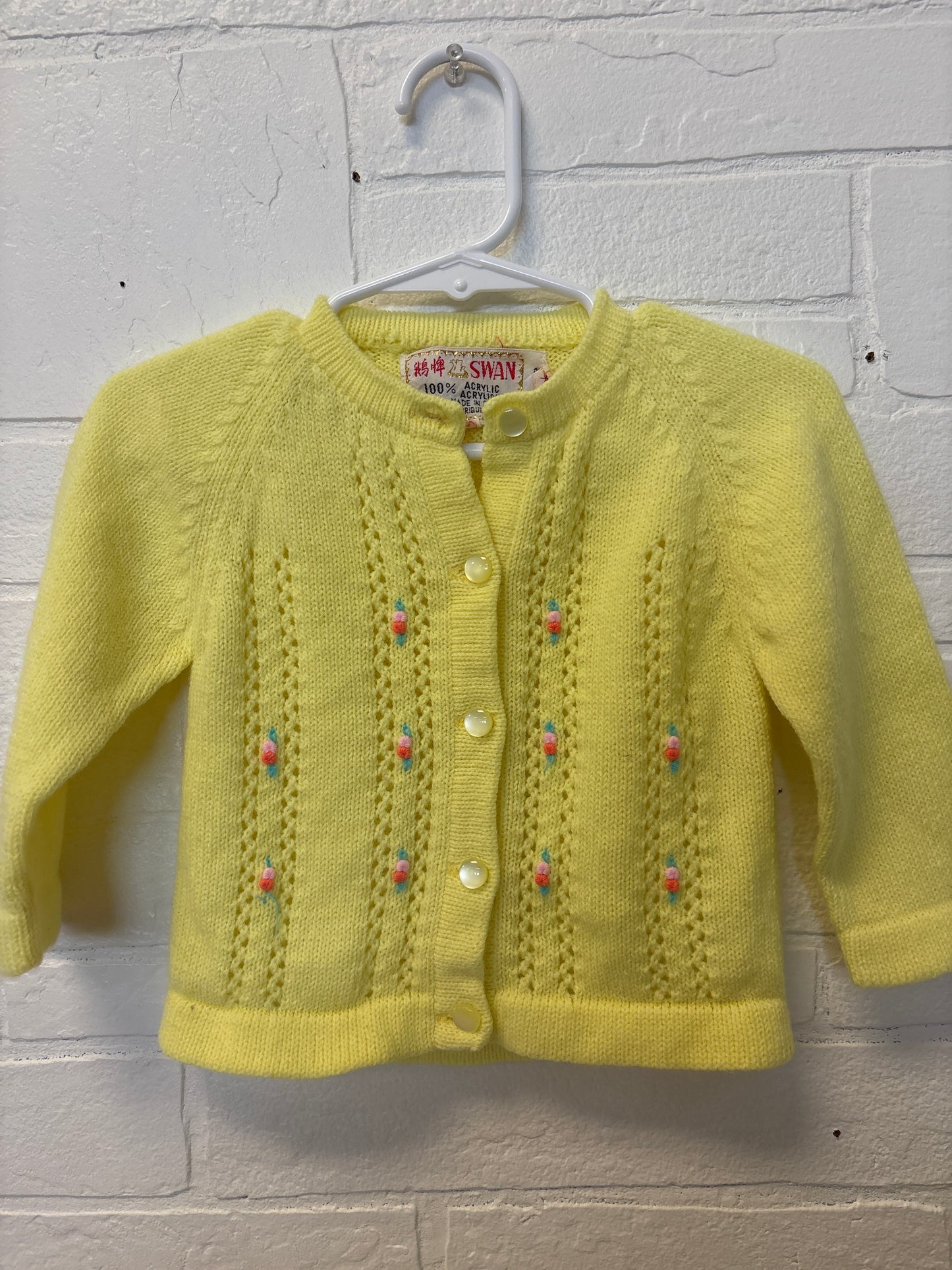 12m (no size) Vintage Yellow Cardigan