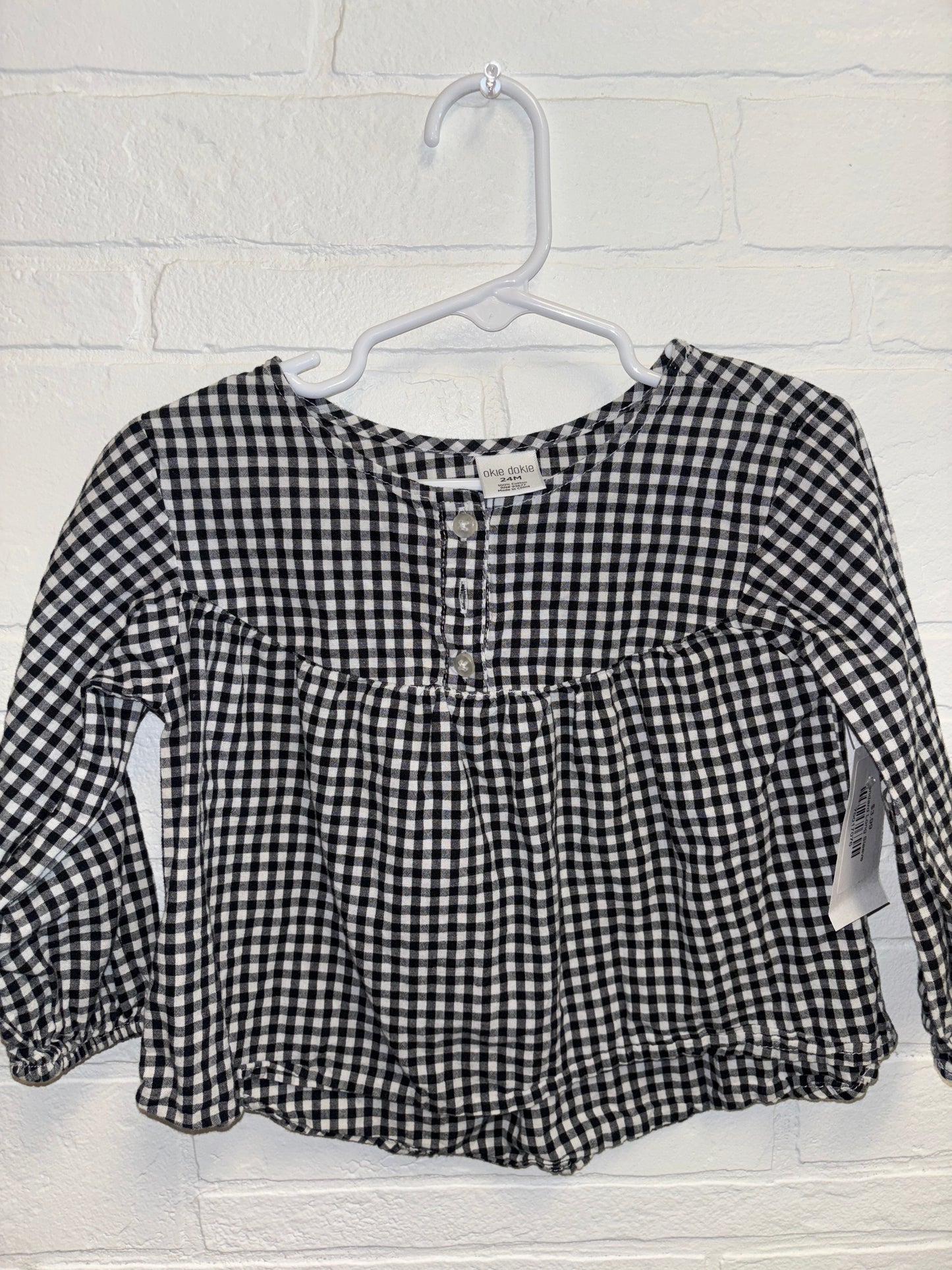24m O.D. Black Plaid Long Sleeve