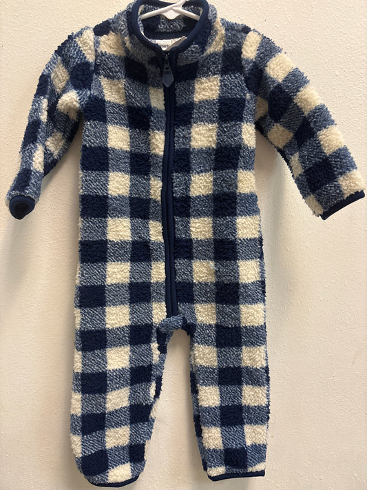 18m New Sherpa Navy Check Romper