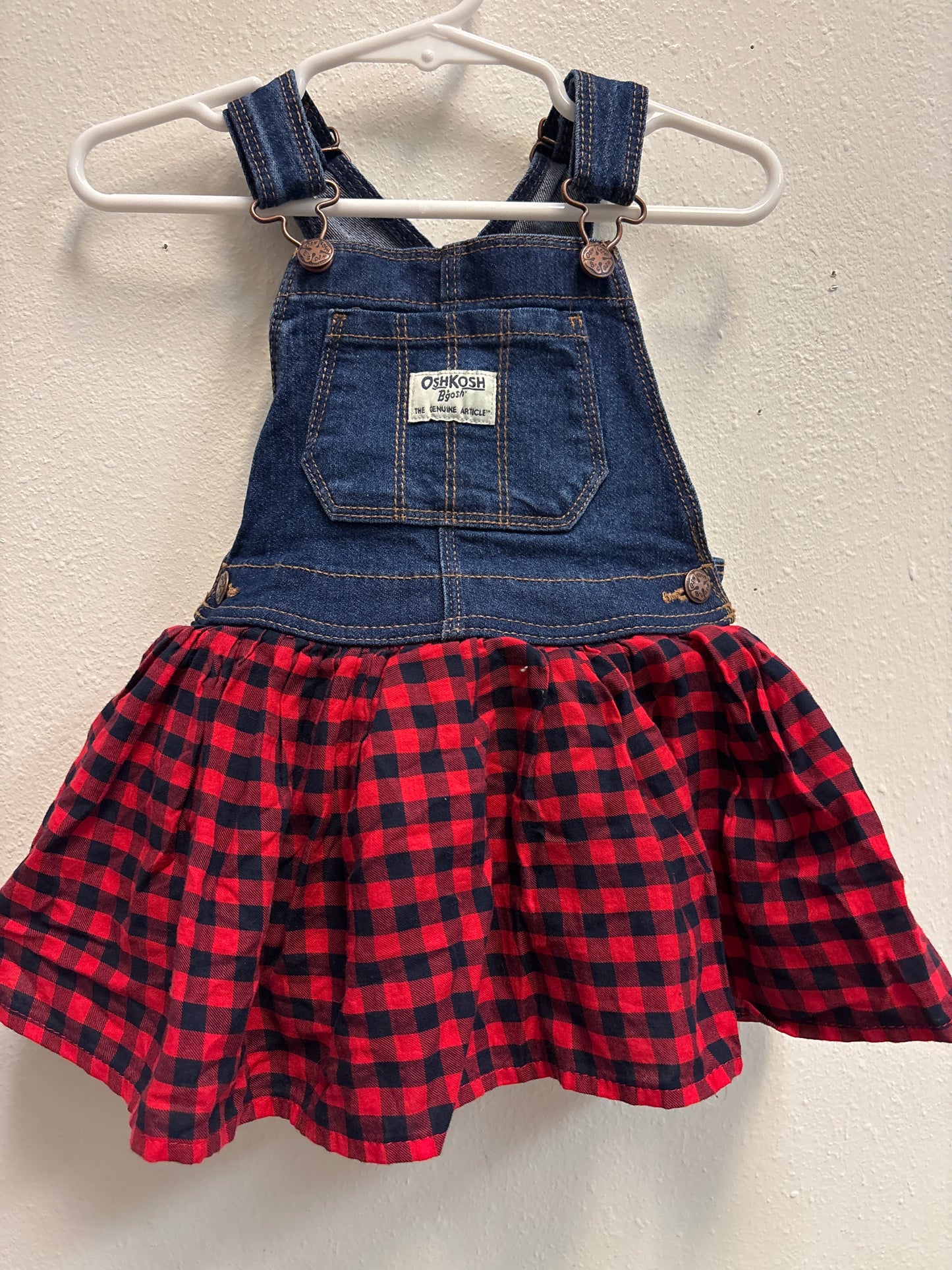 24m Osh Kosh Denim & Plaid Dress