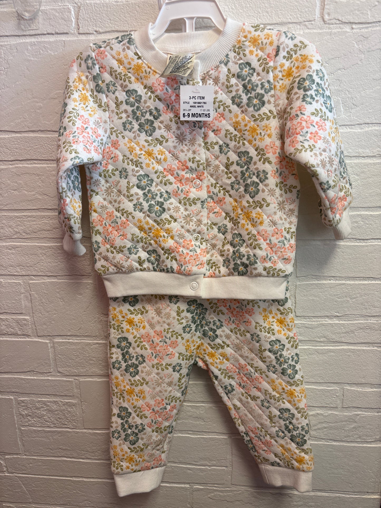 6-9m New Quilted Floral Set