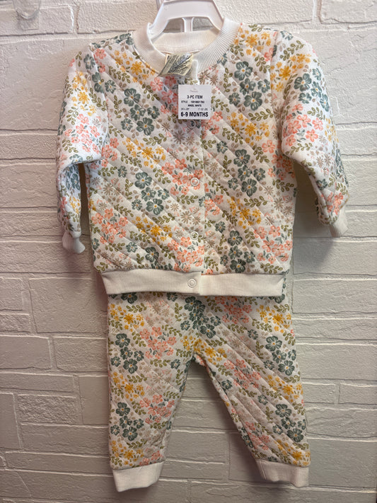 6-9m New Quilted Floral Set