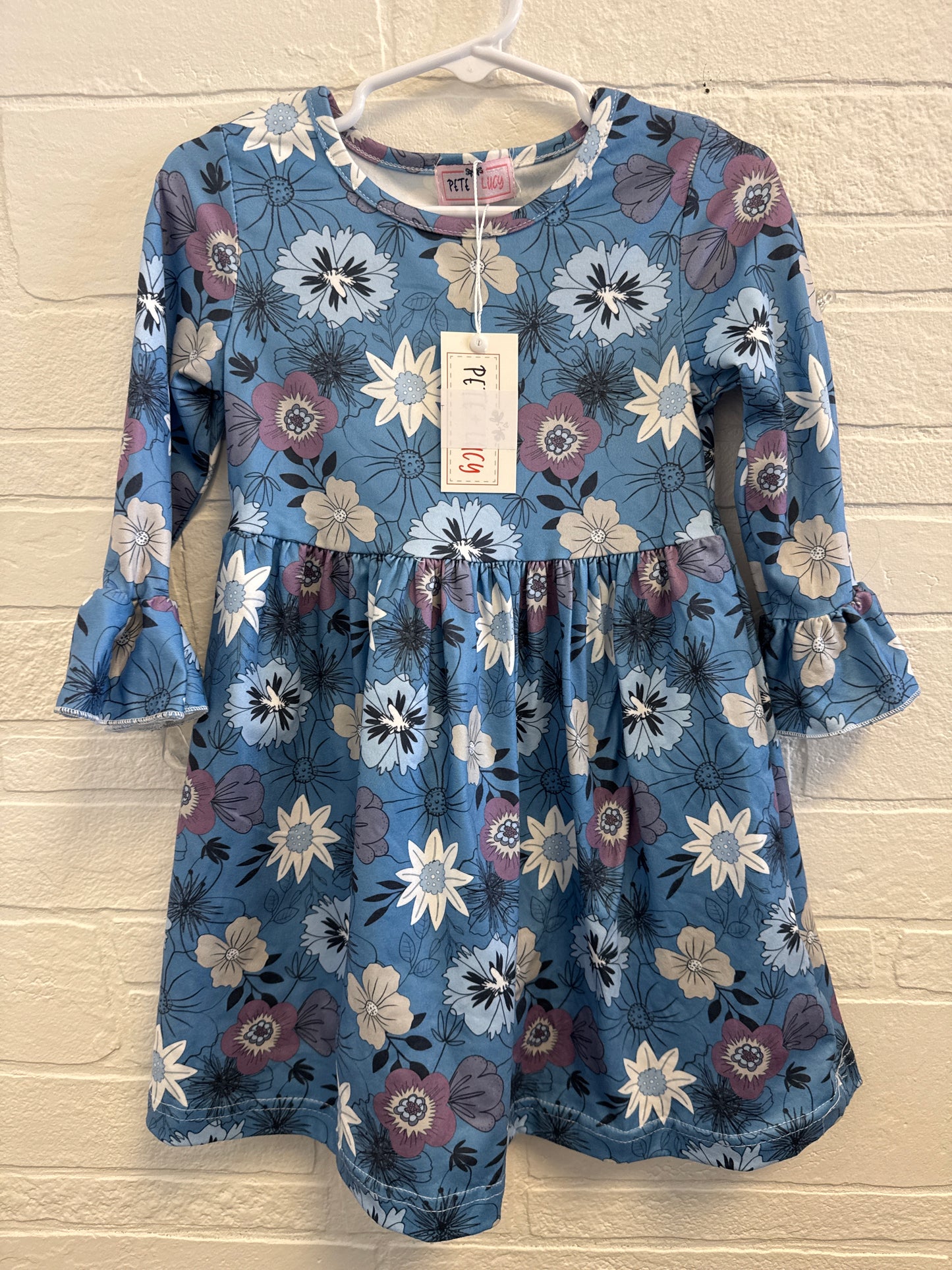 2t NEW Pete & Lucy Blue Bell Sleeve Floral Dress