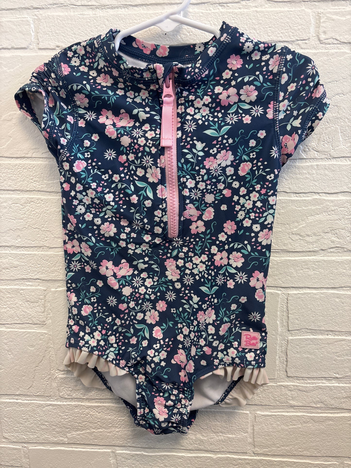4T RuffleButts Floral Navy Swimsuit