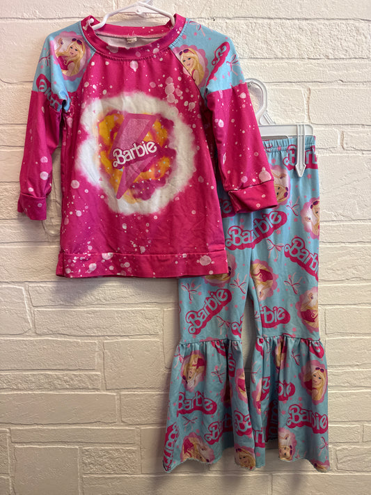 3t Barbie Bleached Tee + Bells Set