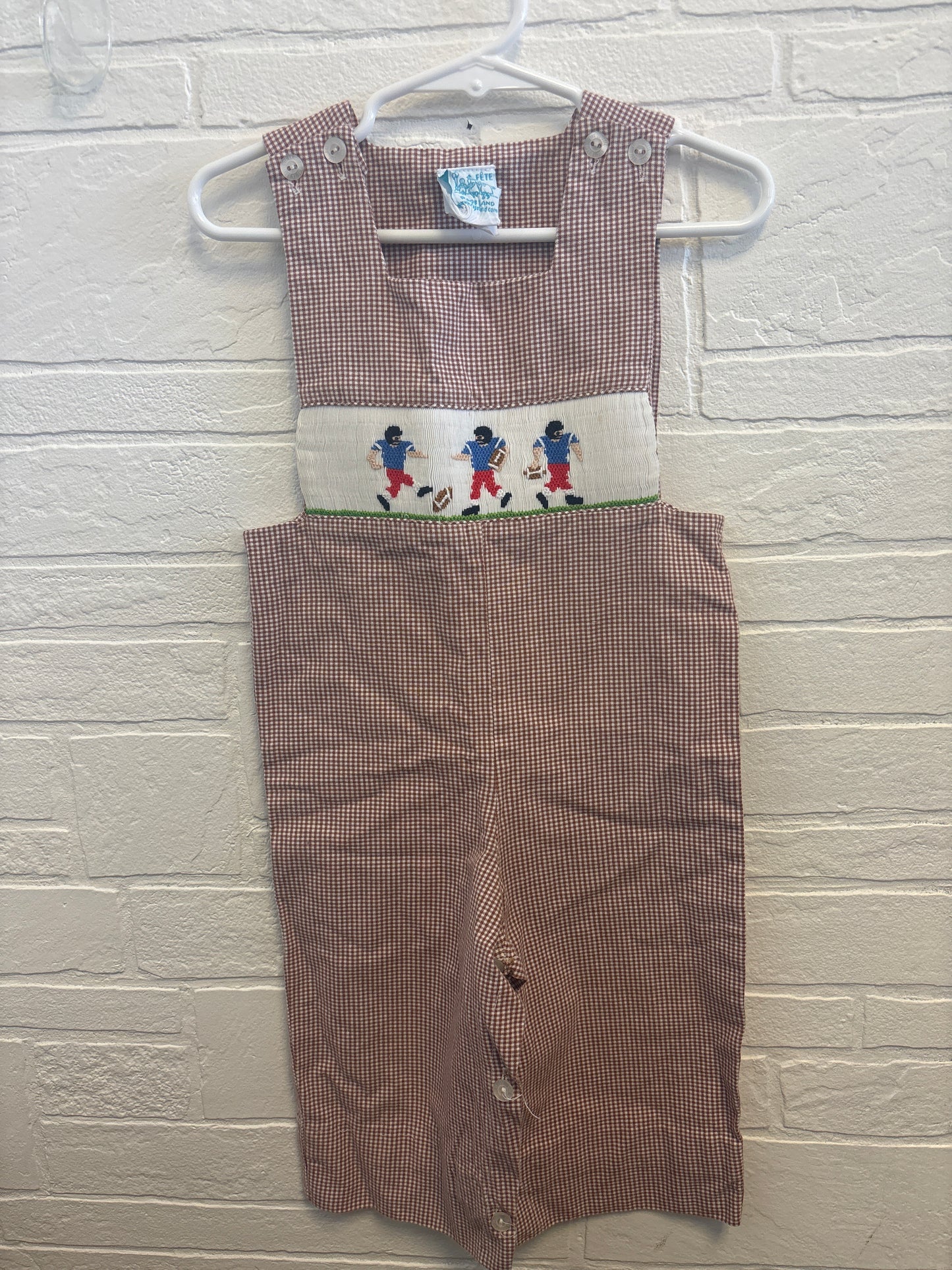 24m Smocked Vive La Fete Football Romper