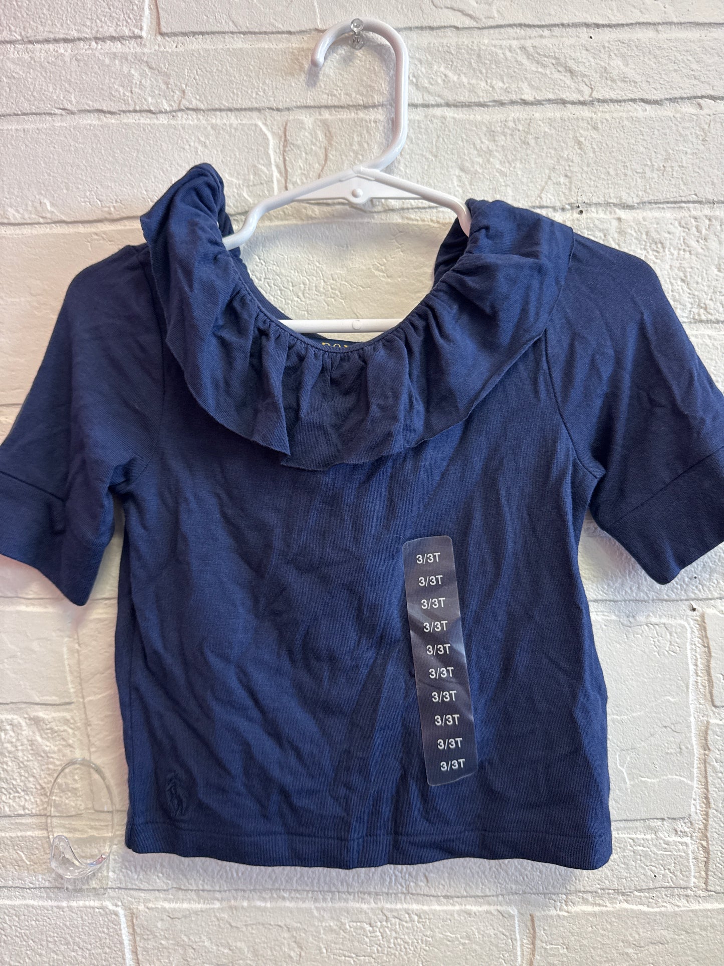 3t NEW Polo Ralph Lauren Navy Soft Ruffle Shirt